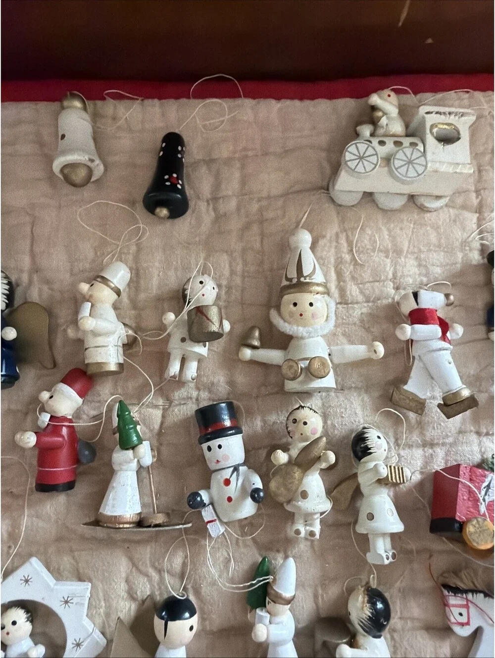 Vintage Mixed Lot 60 Wooden Christmas Tree Ornaments Hand Painted German Style